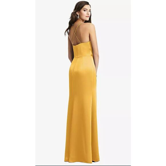 NEW! Dessy Collection Size 0 Lux Charmeuse Slip Dress NYC Yellow $231 msrp J1-2 - Picture 2 of 10